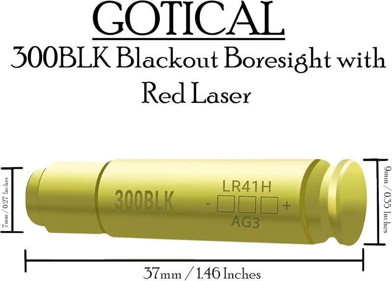 Gotical 300BLK Blackout Boresight with Red Laser 7.62x35mm Bore Sighter, 6 Batteries - Image 3